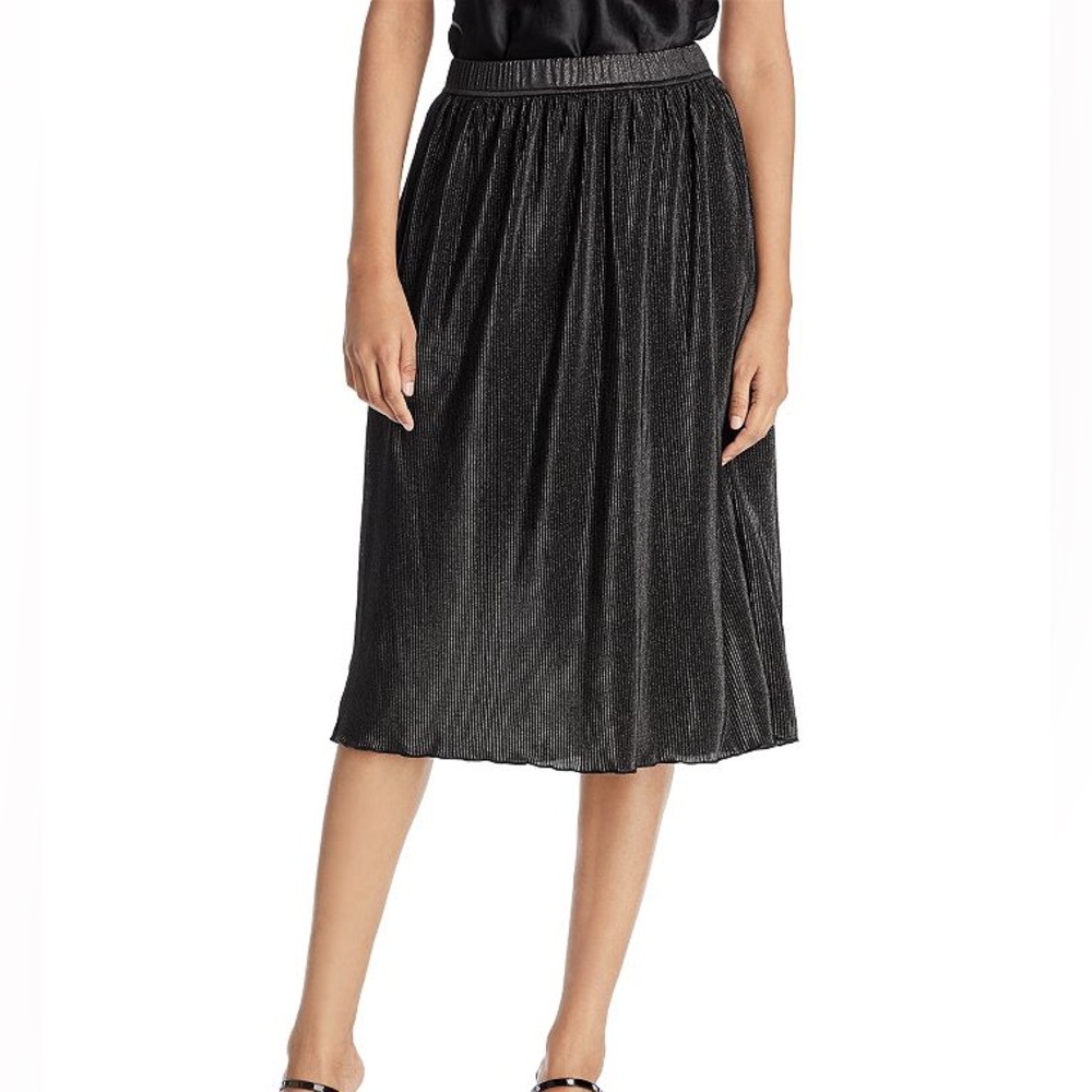 Chenault Pleated Metallic Midi Skirt